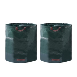 2 Pack 80 Gallon Garden Bag Reusable Yard Waste Bag Heavy Duty Gardening Bags Lawn Pool Garden Leaf Bag for Leaves Trash Branches Collection Garden Container with 2 Handles
