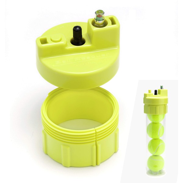 BALL RESCUER: Tennis/Padel Ball Life Extender – Converts Plastic Tennis/Padel Ball Containers to a 30 psi Ball Pressurizer – Needs a Bicycle Pump to pressurize (ball container and pump not included).