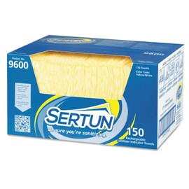 Sertun 9600 Color-Changing Rechargeable Sanitizer Towels, Yellow/White/Blue, 13.5X18, 150/Ct