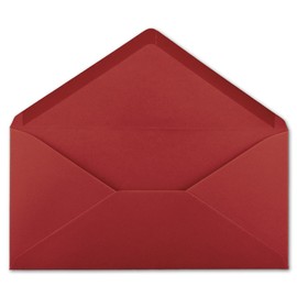 Glüxx-Agent 25 DIN long envelopes dark red 22 x 11 cm -120 g/m² wet-glue postal envelopes without window ideal for Christmas greeting cards invitations