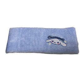 サンリオ シナモロール パイル生地 刺繍 フェイス ヘッドバンド 7.1インチ×2.6インチ ヘアスタイリング 洗顔 メイクアップ (ブルー)