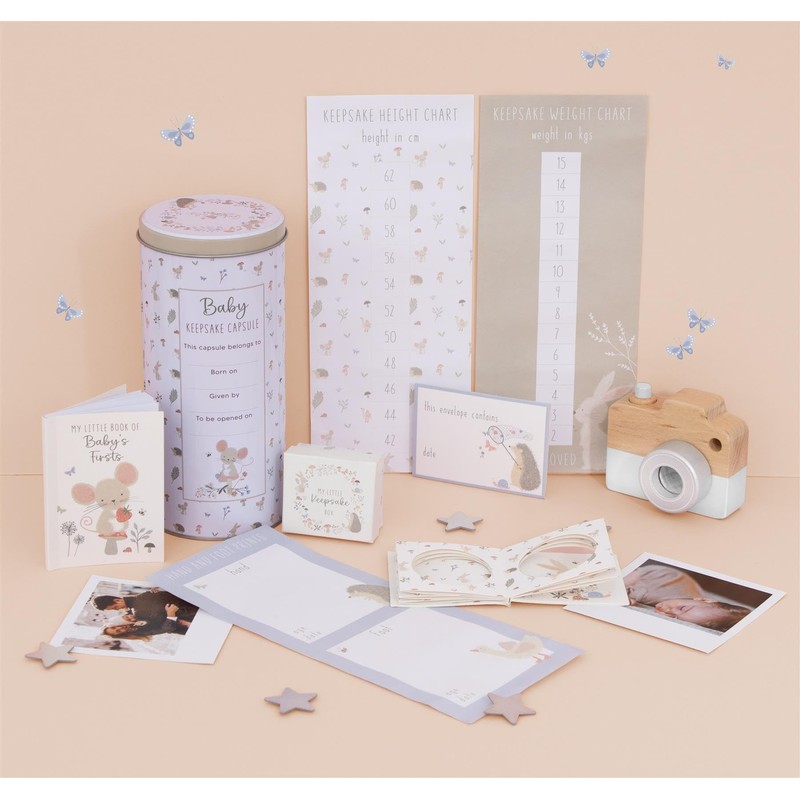 Baby Keepsake Tin Capsule Photo Frame Growth Chart Children's Memory