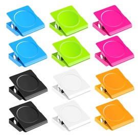 Magnetic Clips (12 Pieces) 6 Colors x 2 Pieces (Light Blue, Pink, YellowGreen, Orange, Black, White) 1.2 x 1.4 x 0.8 inches (3 x 3.5 x 2.1 cm) Magnet