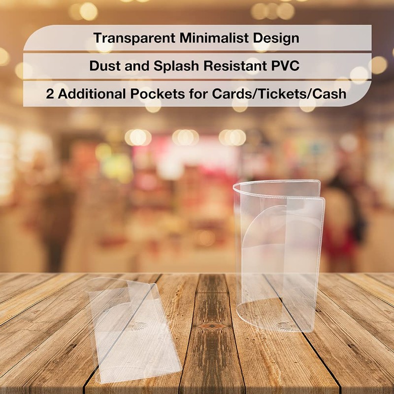 WHALEZON 5 Pack Clear Passport Cover, Transparent Plastic Passport Protector