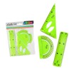 Neon Maths Set Math Flexible Ruler Protractor Square 3 PC