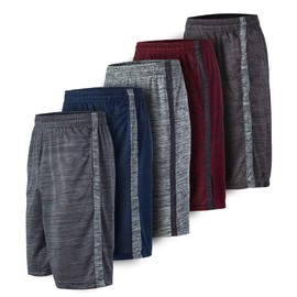 5 Pack: Men's Dry-Fit Sweat Resistant Active Athletic Performance Shorts, 5 Pack / Set B, Small