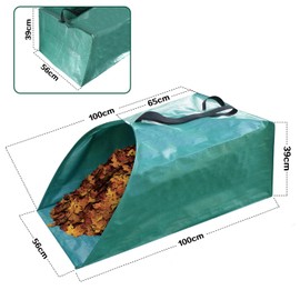 Singwow Dustpan Type Garden Waste Bag 200L x 2 Reusable Leaf Collector Heavy Duty Garden Bag Leaf Bag with Handles (dustpan 200L)