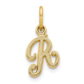 BillyTheTree Jewelry 14K Yellow Gold Casted Initial R Charm