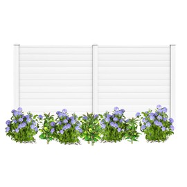 RELAX4LIFE Privacy Fence Screen, PVC Decorative Garden Fence Vinyl Fence Panels W/3 Cuspidal Stakes, Trash Enclosure 48" W x 48" H Air Conditioner Fence for Garden Yard Patio Lawn (1, White)