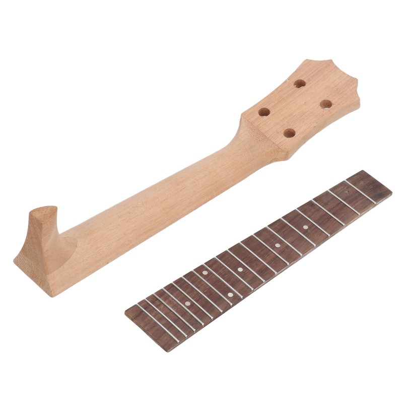Ukulele Fretboard Neck Set Rosewood Okoume Wood Fingerboard Replacement for