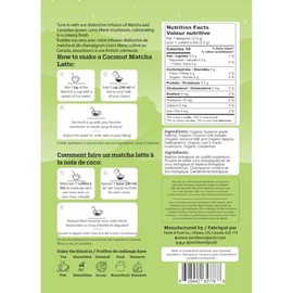 PESTLE & PODS PESTLE & PODS Coconut Matcha Superfood Latte Blend - Organic Japanese Matcha & Lion's Mane Mushroom - No Added Sugar, Vegan & Antioxidant-Rich | Coffee Alternative - 70g | 23 Servings | Focus & Mental Clarity