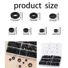 Cable Grommet Rubber Black Rubber Grommets Grommets Rubber Seal Set in 7 Sizes Rubber Grommet Cable Grommet Rubber Plugs for Wire Duct Electrical Installation (260 Pieces)