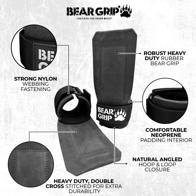 BEAR GRIP - Multi Grip Straps, Heavy Duty Weight Lifting