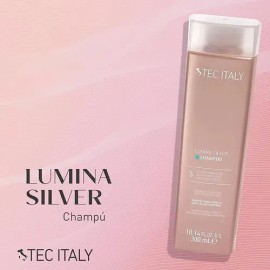 Shampoo Matizador Para Cabello Rubio y Canas Tec Italy Lumina 300 M lNeutraliza Tonos Amarillos                                                       