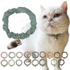 Caniribo Handmade Cat Collar, Simple, Scrunchy, Comes with Bell, Dull
