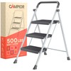 Gray 3 Step Stool Foldable – Heavy-Duty Foldable Step Stool