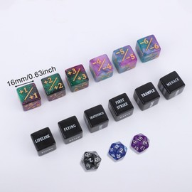 51pcs Keywords MTG Dice Counters, Life Counter Dice 1/+1 Counter Commander Buff Marker for MTG TCG Card Games Accessories