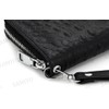 SAMIYU Men's Long Wallet, Round Zipper, Crocodile, Black, Embossed Crocodile,