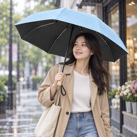 Mini 5-Fold Pocket Umbrella, Compact UV Protection Sun & Rain Parasol, Lightweight Portable Travel Umbrella with Square Handle