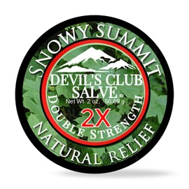 Snowy Summit Devil's Club Salve 2X - Handmade All-Natural Double Strength Muscle Rub with Light Scent - Quick Absorbing Herbal Salve with Alaskan Ingredients - 2X Potency for Effectiveness