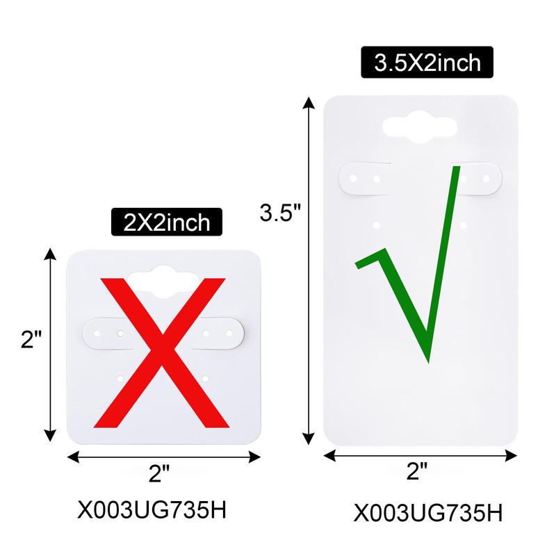 joycraft 100Pcs Earring Cards, 2 x 3.54 Inch White Earring