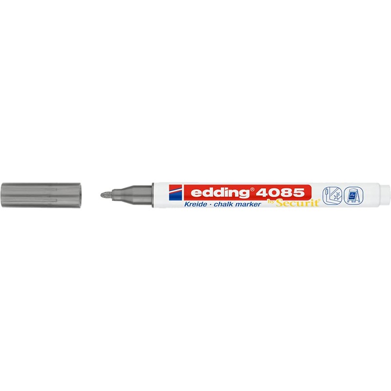edding 4085 krijtmarker - zilver - 1 krijtstift - ronde