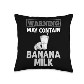 Banana Milk Shake Korean Flavor Japanese Vegan Drink Throw Pillow