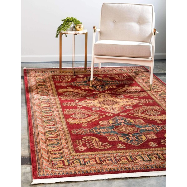 Unique Loom Sahand Collection Traditional Geometric Classic Red Area Rug (3' 3 x 5' 3)