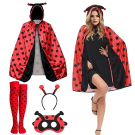 Ladybird Cape Women, Ladybird Costume Adults, Ladybird Cape Women, Ladybird Costume Cape, Lady Bug Costume Women, Ladybird Costume for Carnival, Cosplay, Fancy Dress, Theme Party