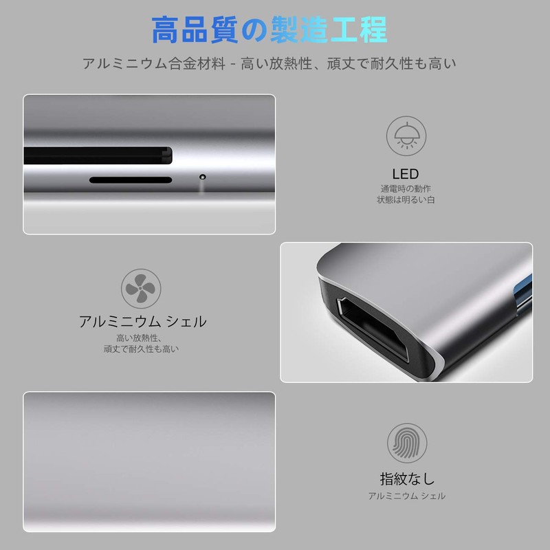 USB C HUB WALNEW USB-C Converter Adapter 7-in-1 USB Hub