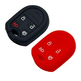2pcs Key Fob Cover Case Protector for Ford F150 F-150 F250 F350 Mustang Fusion Explorer Taurus Expedition Lincoln MKS MKX MKZ Navigator, Black&Red