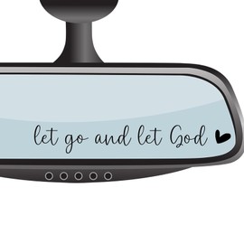 4 xLet Go and Let God Rear View Mirror Sticker,Rearview Mirror Decal,Car Accessories For Women,Motivational,Water Bottle Laptop Bumper Tumblers Sticker,Vanity Mirror Stickers,Car Window Decal