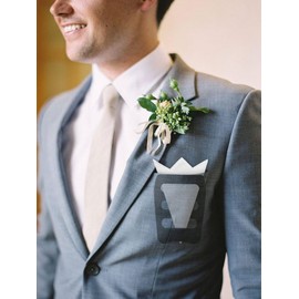 Mantieqingway White Pocket Square Holder for Men Solid Color Pocket Squares Handkerchiefs for Men Formal Wedding Church