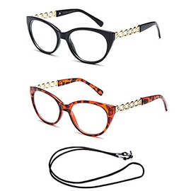 Newbee Fashion - Women's Durable Slim Thick Cat Eye Style Reading Glasses
