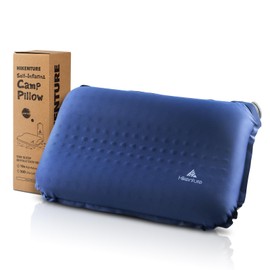 HIKENTURE Camping Pillow, 3 Seconds Automatic Inflation, 19 Times High Resilience, 4.1 inches (10.5 cm) Thick, Outdoor Pillow, 2-Way Check Valve, Inflator Pillow, 30D High Elastic Material, Camping