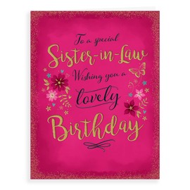 Piccadilly Greetings Modern Birthday Card Sister In Law - 8 x 6 inches