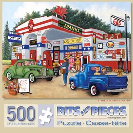 Bits and Pieces – 500 Piece Jigsaw Puzzle for Adults – Americana Summer - Frank's Friendly Service Jigsaw Puzzles by Artist Kay Lamb Shannon, Completed Puzzle Size: 18" x 24"