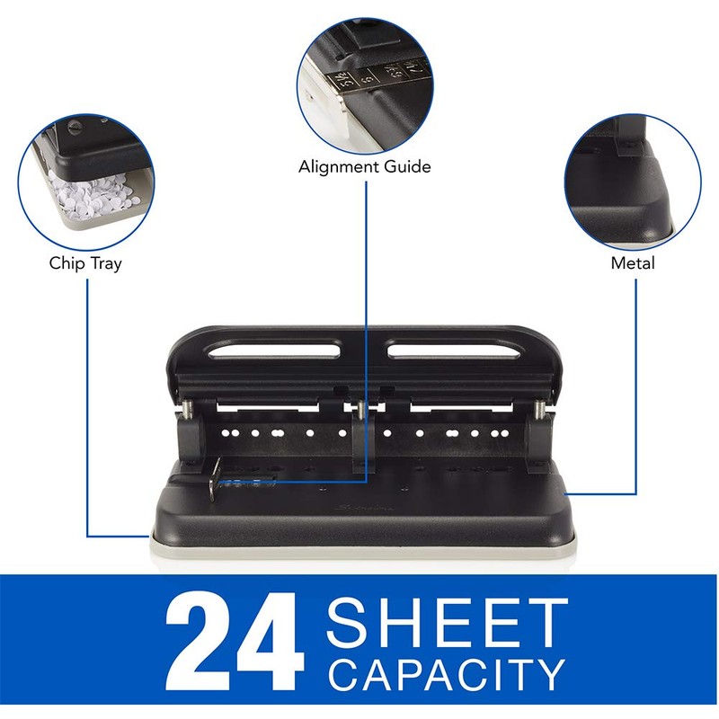 Swingline 2-7 Hole Punch, Semi-Adjustable, Heavy Duty Hole Puncher, Easy