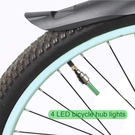 LED Valve Stem Caps Lights Kit,4pcs LED Bike Wheel Lights, Bicycle Waterproof Tyre Spoke Flash Lights Cool Reflector Accessories for Kids Men Women Safe Riding(Green),by XSPANDER