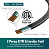Elecan Flat Plug Extension Cord 12 Ft with Slim Space-Saving