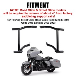 PSLER Saddle Bag Guards Crash Bars for Touring Street Glide Road Glide Road King Electra Glide Ultra Limitted 2009-2023