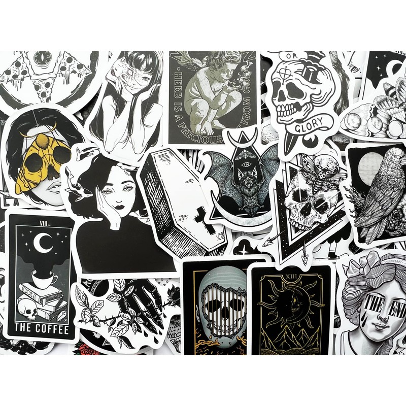 10 Random Mystery Goth Dark Stickers Creepy Devil Skull