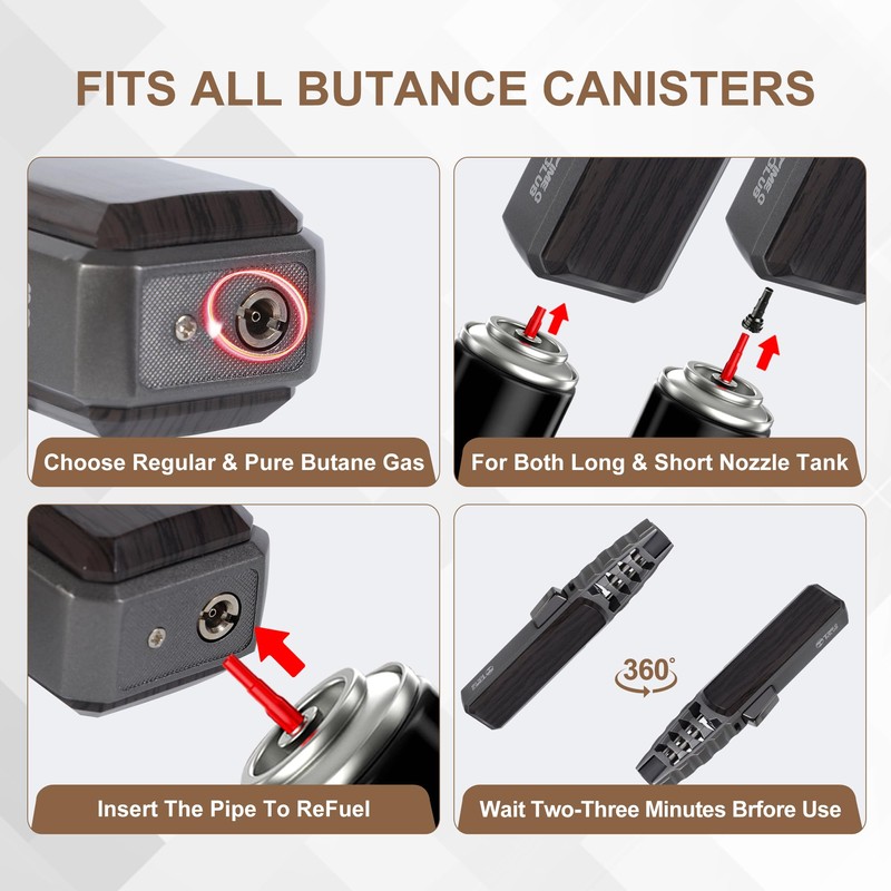 Butane Torch Lighter, welding torch,super long flame,Refillable Kitchen Cooking Torch