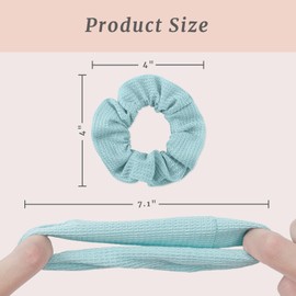 Mirlern 10-Piece Floral Plaid Polka Dot Scrunchies for Women and Girls, No Damage Cute Hair Ties Bulk, Soft Elastic Ponytail Holder Fashion Hair Accessories (Blue Theme)