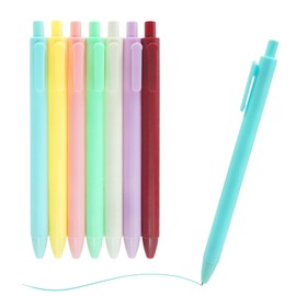 gaubss Art Retractable Pastel Pens Coloured Gel Pens Set, 7 Pastel Colours, 0.5mm Fine Point, Quick Drying, Cute Gel Pens for Writing, Drawing, Journaling, and Note-Taking, Non-Toxic, Acid-Free