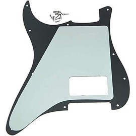 Dopro 11 Hole ST Strat One Humbucker Guitar Pickguard Scratch Plate Fits Fender Delonge Black 3 Ply