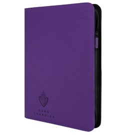 Card Guardian - 9 Pocket Premium Binder with Zipper for 360 cards - side loading pockets for Trading Card Games TCG (Purple)