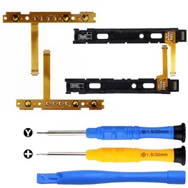 ZHUROUPU SL and SR Buttons Left (50 mm) Right Sync Buttons Ribbon Cable Set Slide Rail with Flex Cable for NS Switch Joy-Con Controller Drift-Fix Tools