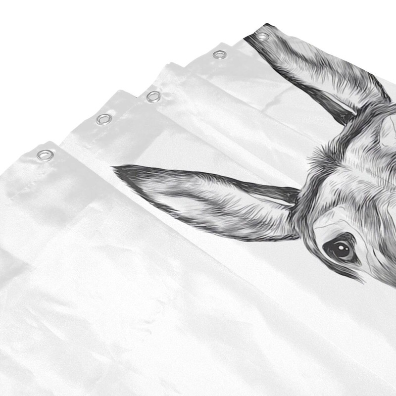 Mahrokh Funny Donkey Shower Curtain Waterproof Fabric Shower Curtain Set