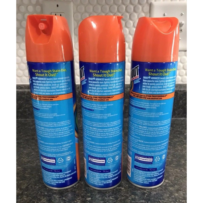 Shout! Factory Lot of 3 Shout Advanced Stain-Lifting Grease Busting